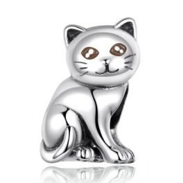 Ezüst charm, macska 