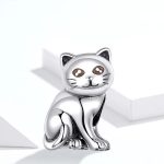 Ezüst charm, macska 