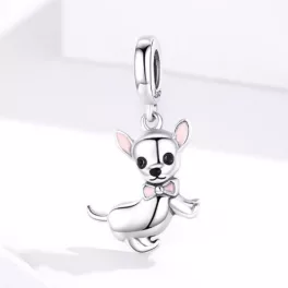 Ezüst charm, csivava 