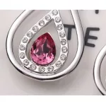 Csepp alakú fülbevaló Swarovski kristállyal, rózsaszín