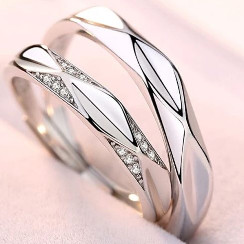 Női karikagyűrű, ezüst, állítható