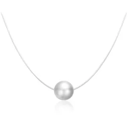 Damil nyaklánc, gyönggyel, ezüst kapoccsal