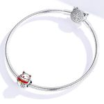 Ezüst charm, szerencsemacska