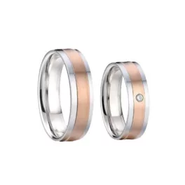 Férfi karikagyűrű, nemesacél, rosegold, 9