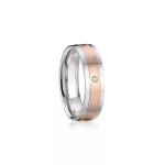 Női karikagyűrű, nemesacél, rosegold, 7
