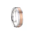 Férfi karikagyűrű, nemesacél, rosegold, 12