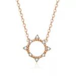 Ezüst nyaklánc napmedállal, rosegold