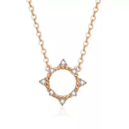 Ezüst nyaklánc napmedállal, rosegold