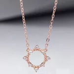 Ezüst nyaklánc napmedállal, rosegold