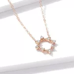 Ezüst nyaklánc napmedállal, rosegold