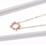 Ezüst nyaklánc napmedállal, rosegold