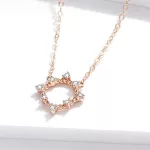 Ezüst nyaklánc napmedállal, rosegold