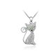 Nyaklánc Swarovski köves cicamedállal, peridot