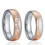 Férfi karikagyűrű, titánacél, rosegold, 12