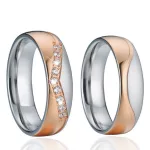 Férfi karikagyűrű, titánacél, rosegold, 7
