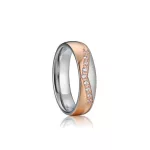 Női karikagyűrű, titánacél, rosegold, 7