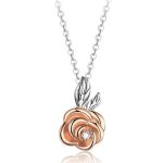 Ezüst nyaklánc rózsa medállal, rosegold