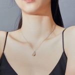 Ezüst nyaklánc rózsa medállal, rosegold