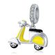 Ezüst motor charm, sárga