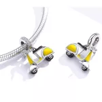Ezüst motor charm, sárga