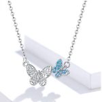 Ezüst nyaklánc két pillangóval