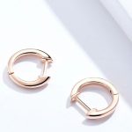 Ezüst karika fülbevaló, rosegold