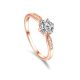 Női eljegyzési gyűrű, ezüst, rosegold, 9