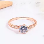 Női eljegyzési gyűrű, ezüst, rosegold, 9