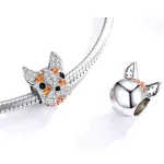 Ezüst kutyafej charm