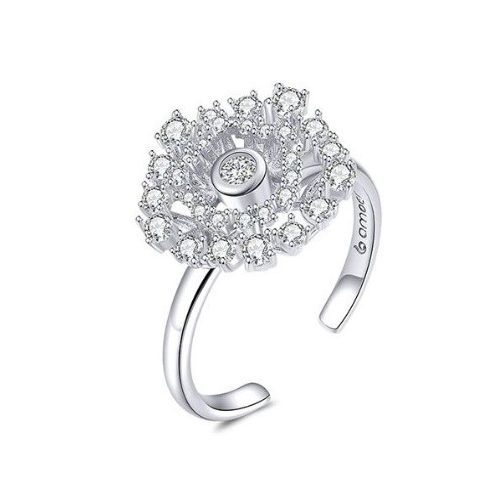 Ezüst gyűrű, virág alakú