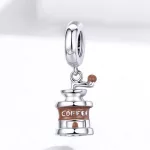 Ezüst kávédaráló charm