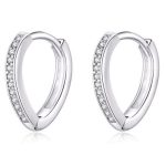 Ezüst fülbevaló, szív alakú