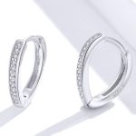 Ezüst fülbevaló, szív alakú