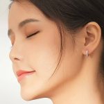 Ezüst fülbevaló, szív alakú