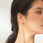 Ezüst fülbevaló, szív alakú