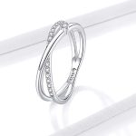 Ezüst gyűrű, dupla karika, kristállyal, 8