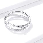 Ezüst gyűrű, dupla karika, kristállyal, 8