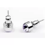Kerek fülbevaló, Violet , Swarovski köves