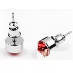Kerek fülbevaló, Padparadscha , Swarovski köves