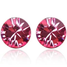 Kör alakú fülbevaló, Rózsaszín, Swarovski köves