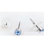 Kör alakú fülbevaló, Világos Zafír, Swarovski köves