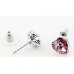 Szív ékszer szett, Világos Rózsa, Swarovski köves