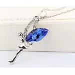 Tündér medálos nyaklánc, Zafír, Swarovski köves