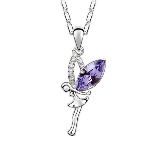 Tündér medálos nyaklánc, Tanzanite , Swarovski köves