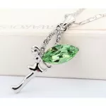 Tündér medálos nyaklánc, Peridot, Swarovski köves