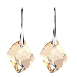 Rombusz fülbevaló, Crystal GSHA, Swarovski köves