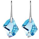 Rombusz fülbevaló, Aquamarine , Swarovski köves