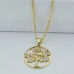14k arany életfa medál kristályokkal