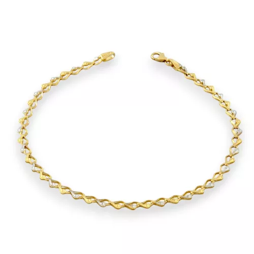 14k arany bokalánc, kétszínű, 24,5 cm