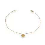 14k arany bokalánc, lóhere medállal, 25 cm